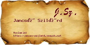 Jancsó Szilárd névjegykártya